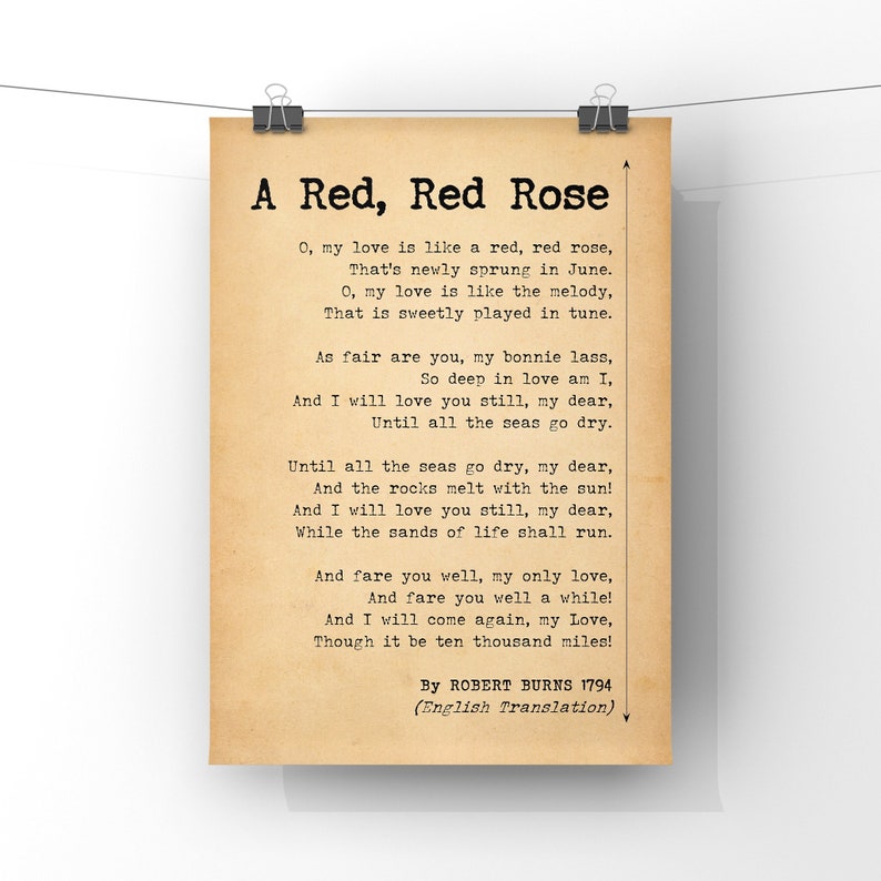 robert burns red red rose robert burns red red rose