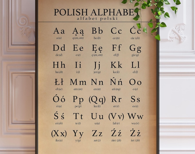 Polish ABC Wall Art - Classroom or Office Decor, Framed or Unframed Poster Print
