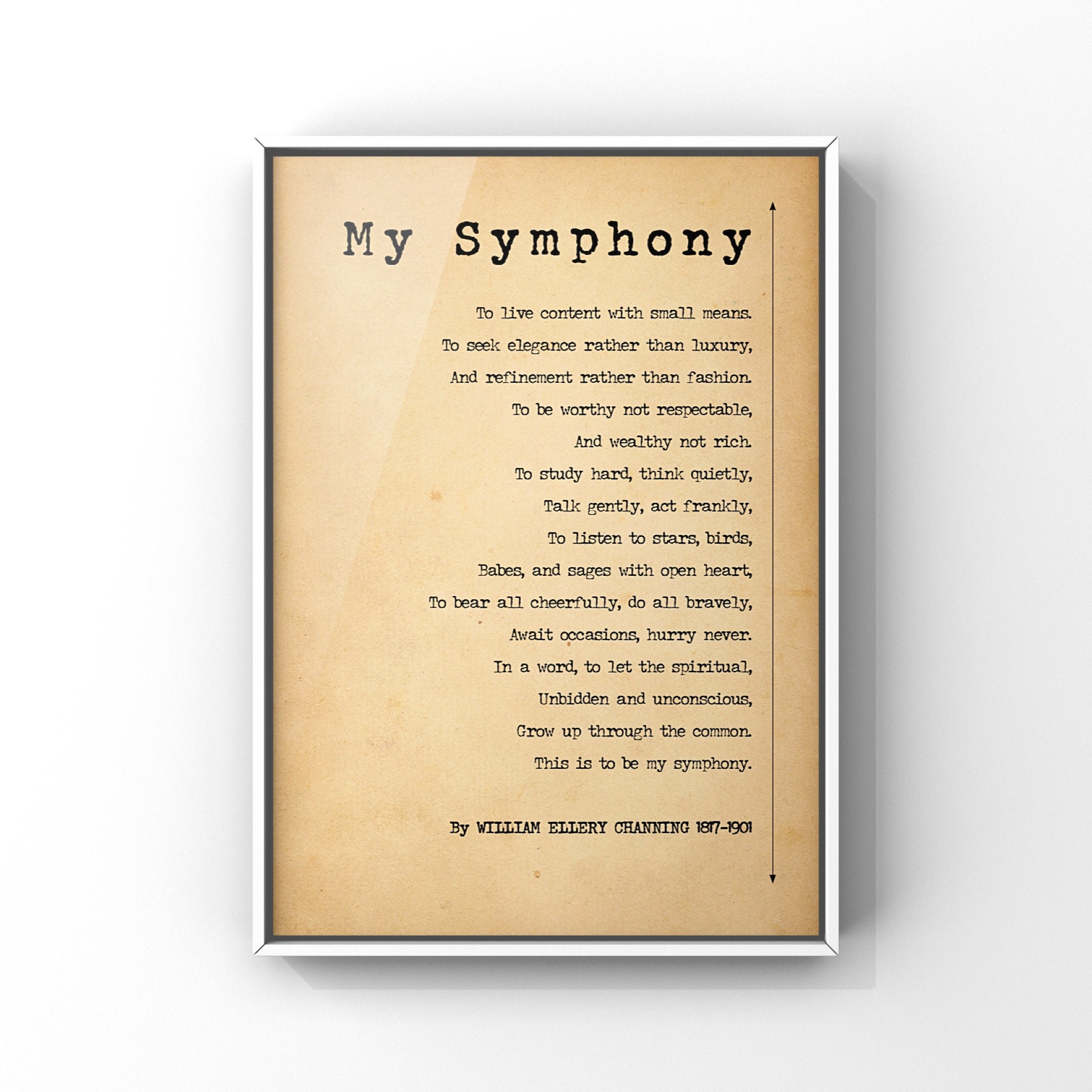 My Symphony Poem by William Ellery Channing Unframed | Etsy