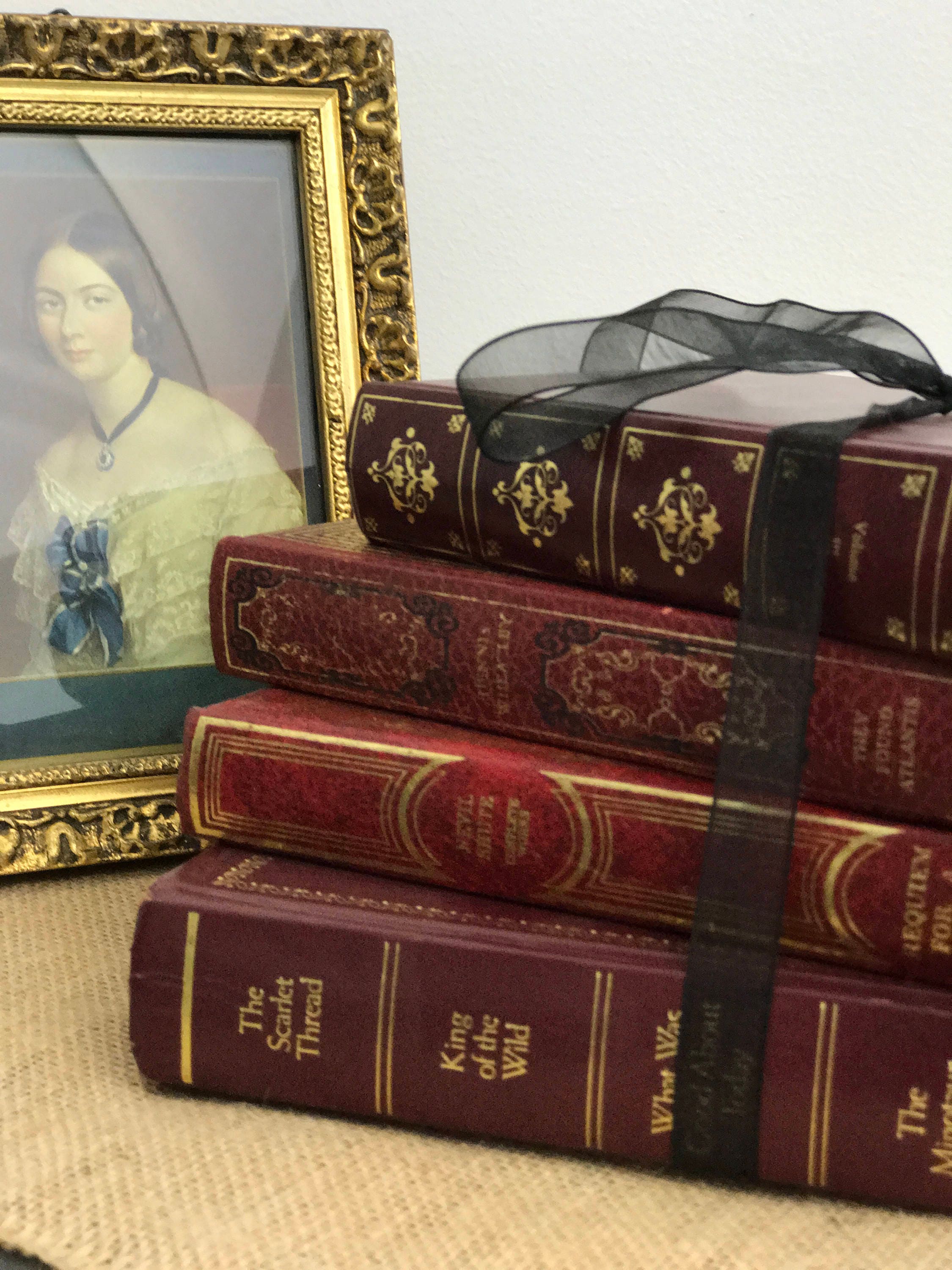 Faux Leather Books Old Books Decoration For Library Decor Instant