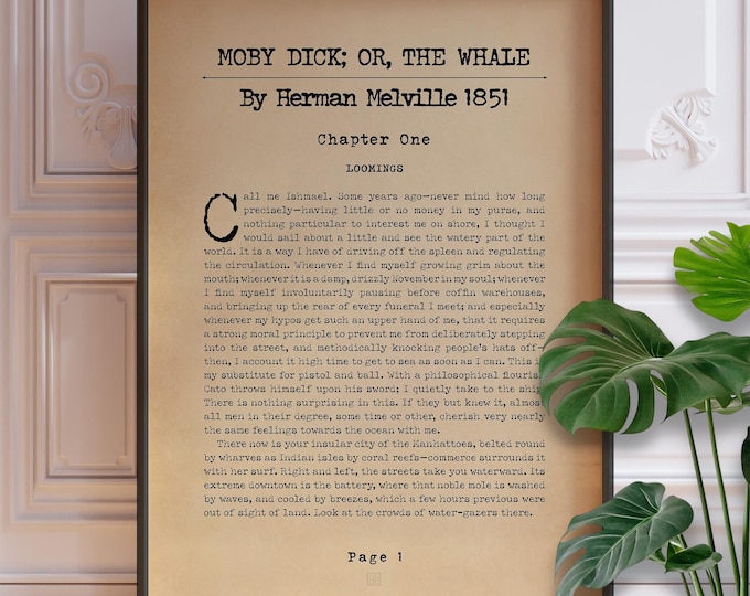 Moby Dick Wall Art - First Page Print (Framed or Unframed)