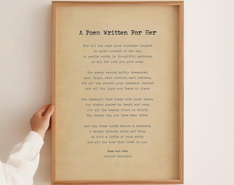 Bespoke Poem Writing Service for Her - Personalised Gift for Mum, Wife, Girlfriend, Daughter, Sister, Grandma, Custom Written Keepsake
