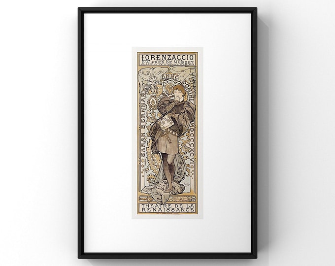 French Advertising Poster - Theatre de La Renaissance, Art Nouveau Print