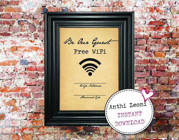 Wifi Password Printable Be Our Guest Free Wifi Printable Etsy