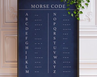 Morse Code Poster Print - Vintage Sailing and Military Signal Chart