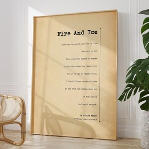 Fire and Ice Poem by Robert Frost | Short Poem | Robert Frost Poetry | PRINTED