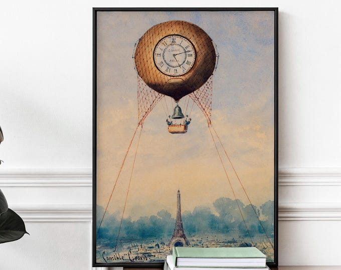 Camille Gravis French Hot Air Balloon Print – Vintage Paris Wall Art