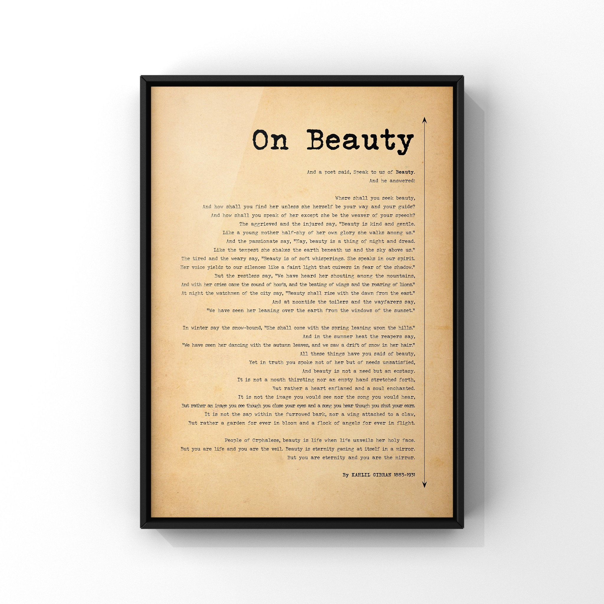 On Beauty by Kahlil Gibran on Beauty Poem Poem About Beauty Gibran