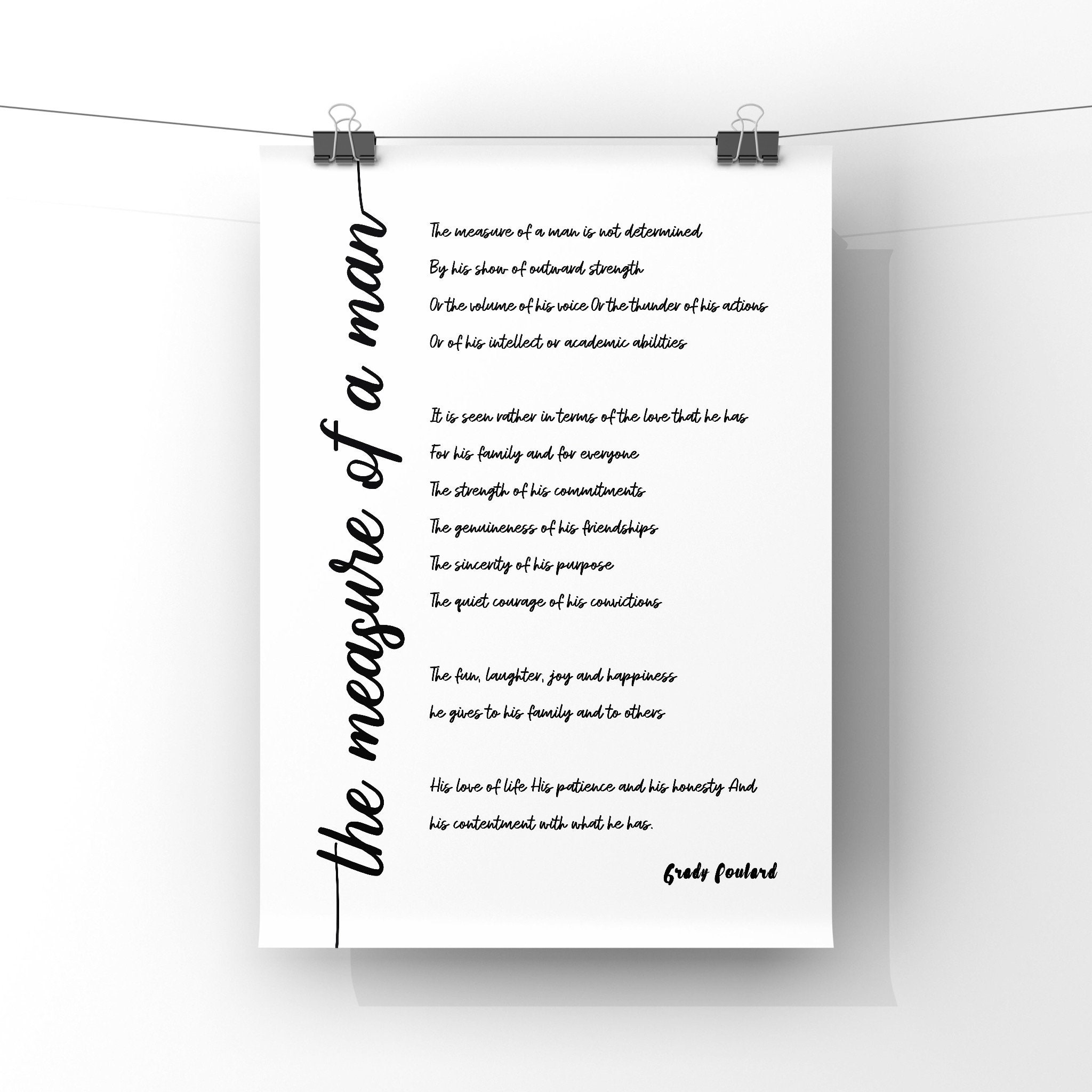 the measure of a man poem the measure of a man poem