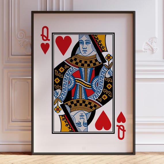 The Queen Printed Card Mask Adult Blue White Red The Queen Printed Card Mask Adult Blue White Red
