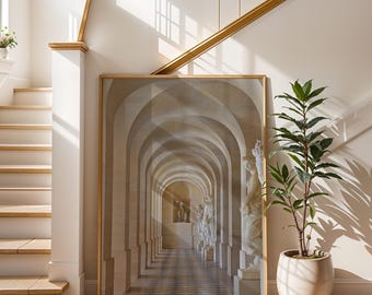 Versailles Archway Print - French Neoclassical Sculpture Gallery Art, Framed or Unframed Poster