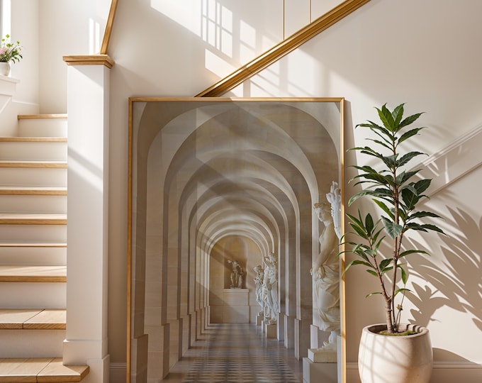 Versailles Archway Print - French Neoclassical Sculpture Gallery Art, Framed or Unframed Poster