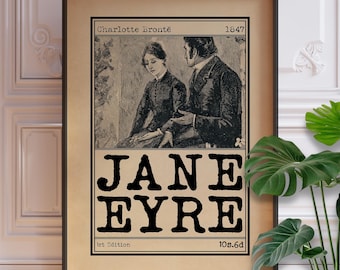 Jane Eyre Print - Classic Gothic Novel Illustration (Framed or Unframed)