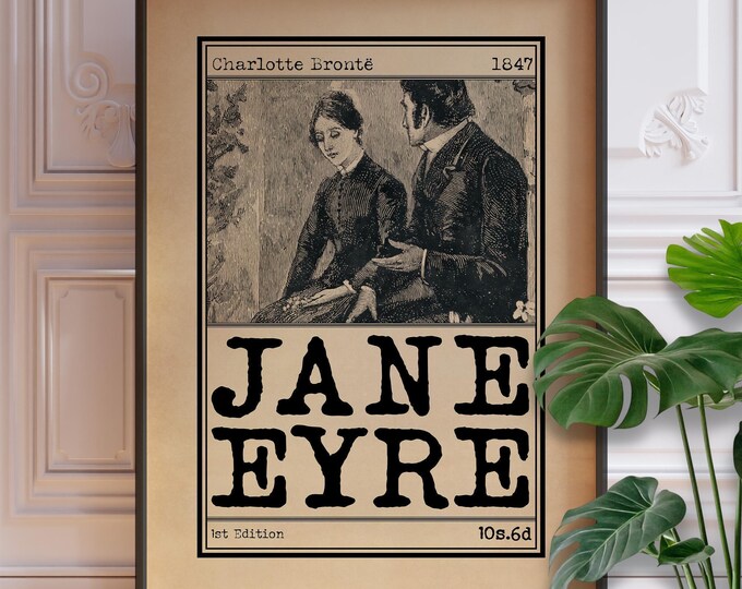 Jane Eyre Print - Classic Gothic Novel Illustration (Framed or Unframed)