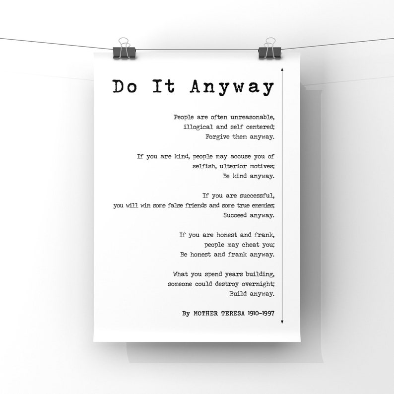 Download Printable Printable Version Mother Teresa Do It Anyway Printable