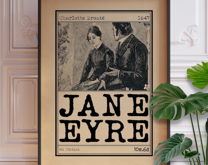 Jane Eyre Print - Classic Gothic Novel Illustration (Framed or Unframed)