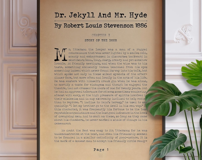 Dr. Jekyll and Mr. Hyde Print - Gothic Novel Poster Art