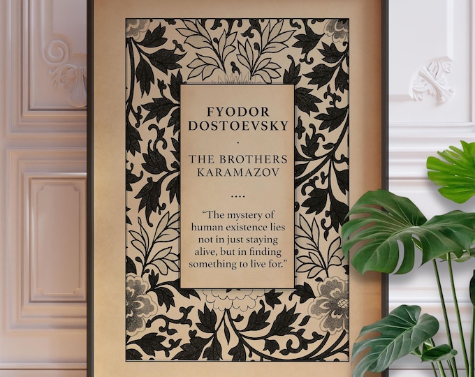 The Brothers Karamazov Poster - Dostoevsky Book Quote, Library Wall Art Print