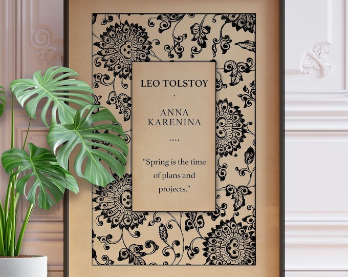 Anna Karenina Quote Print - Tolstoy Literary Art, Feminine Book Decor