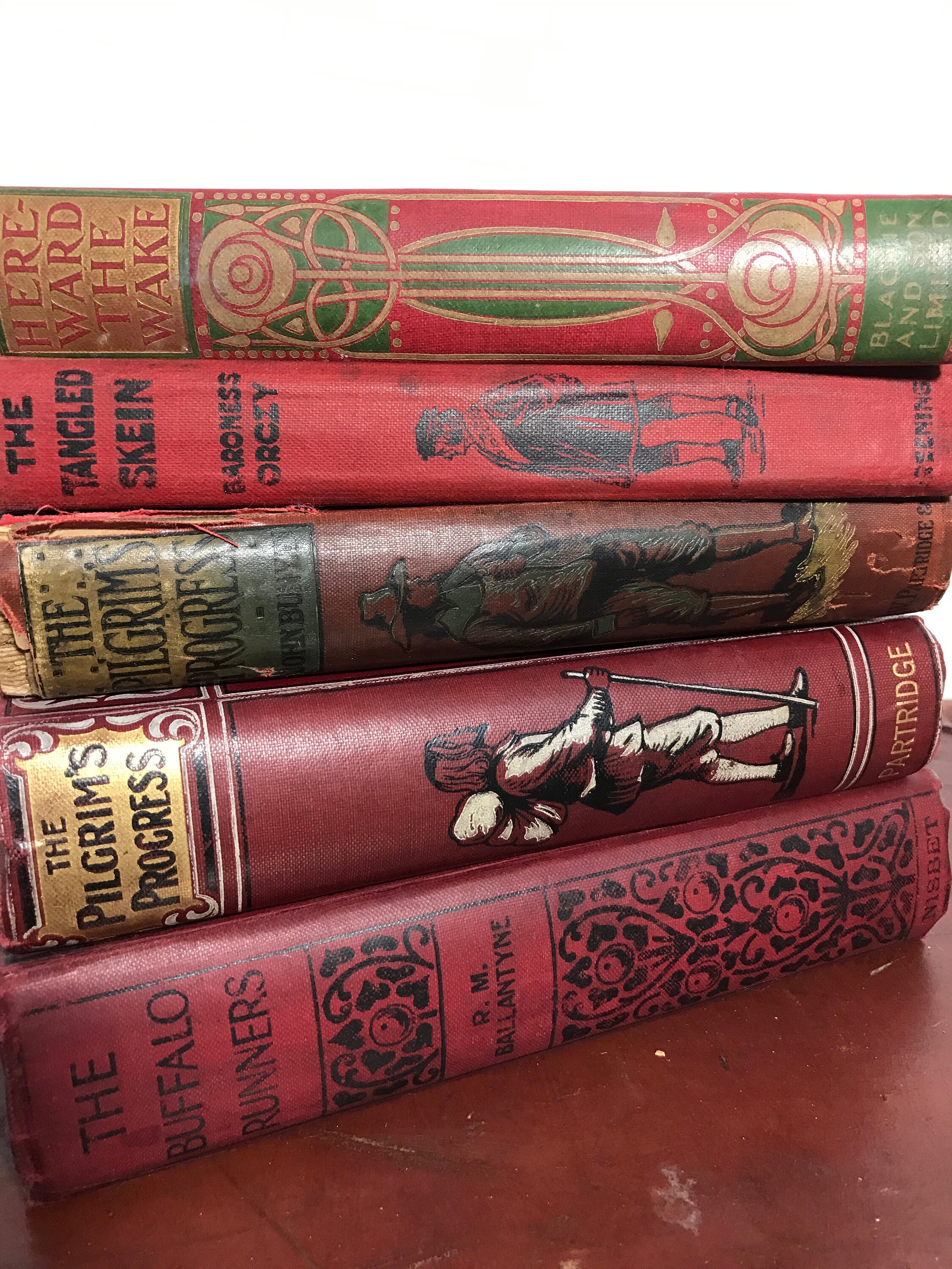 Red Decorative Books Antique Books Junk Journal Books