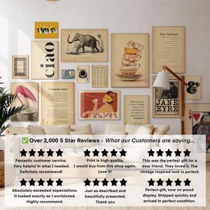 a living room filled with furniture and pictures on the wall