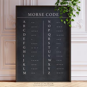 Art mural Code de signalisation international | Code Morse en noir | Cadeau marin pour lui | IMPRIMÉ