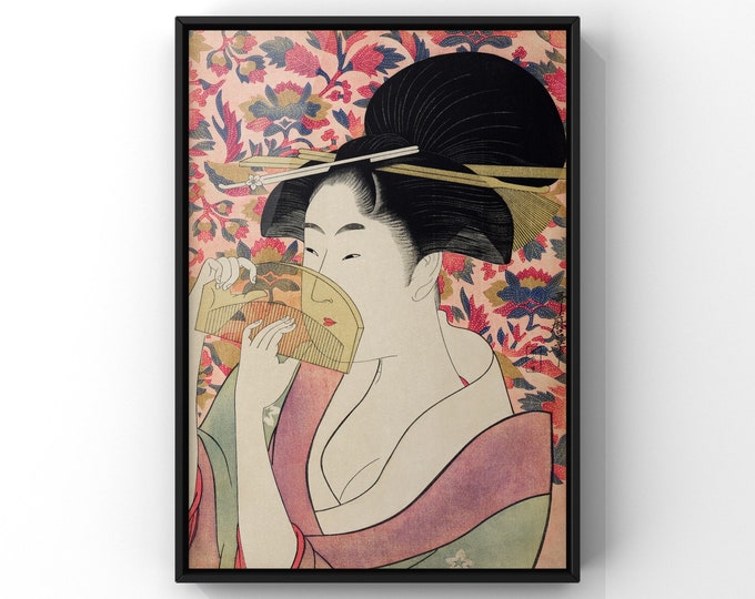 Featured listing image: Japanese Lady Hair Comb Poster Print #12 | Traditional Boho Japanese Art Prints | Oriental Wall Art | PRINTED