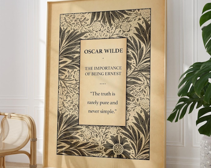 Oscar Wilde 'The Importance of Being Ernest' Book Cover Art Print