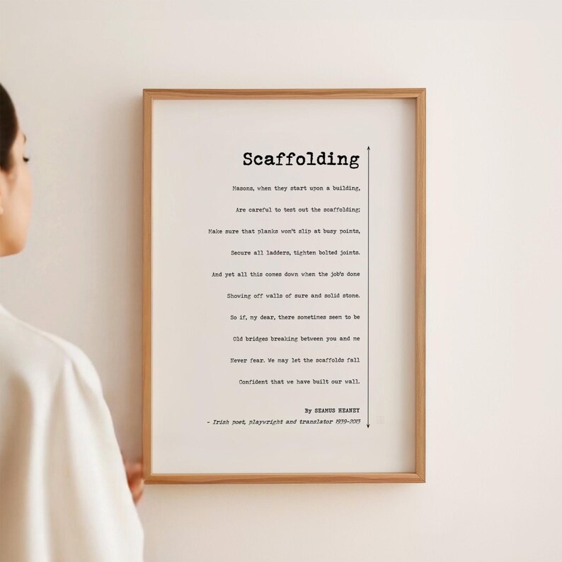 Impresión de poema de matrimonio - Andamio de Seamus Heaney, regalo de boda o aniversario imagen 5