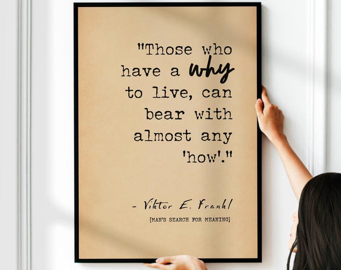 Viktor Frankl Quote Print - Vintage Typography Wall Art Poster, Framed or Unframed