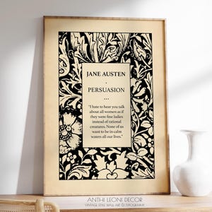 Persuasion Quote Print – Classic Jane Austen Poster, Rational creatures, Feminist Women's Literary Wall Art Decor, Framed or Unframed image 2