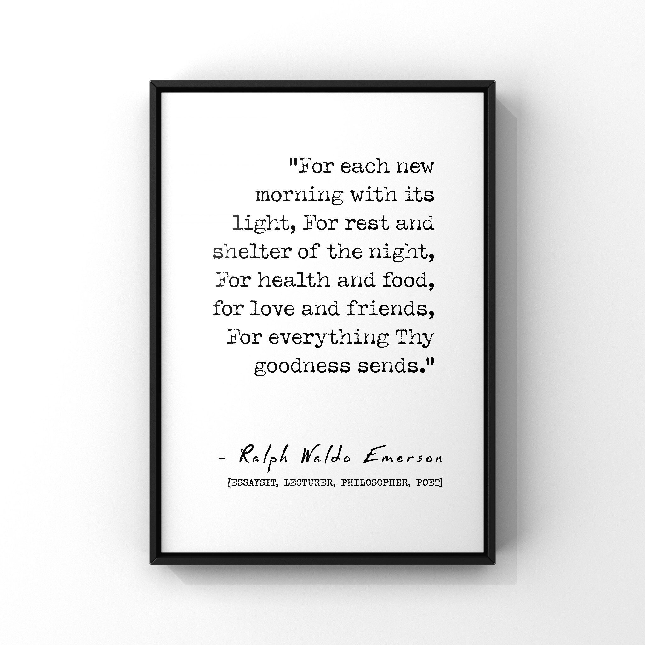 Ralph Waldo Emerson Quote For Each New Morning with its