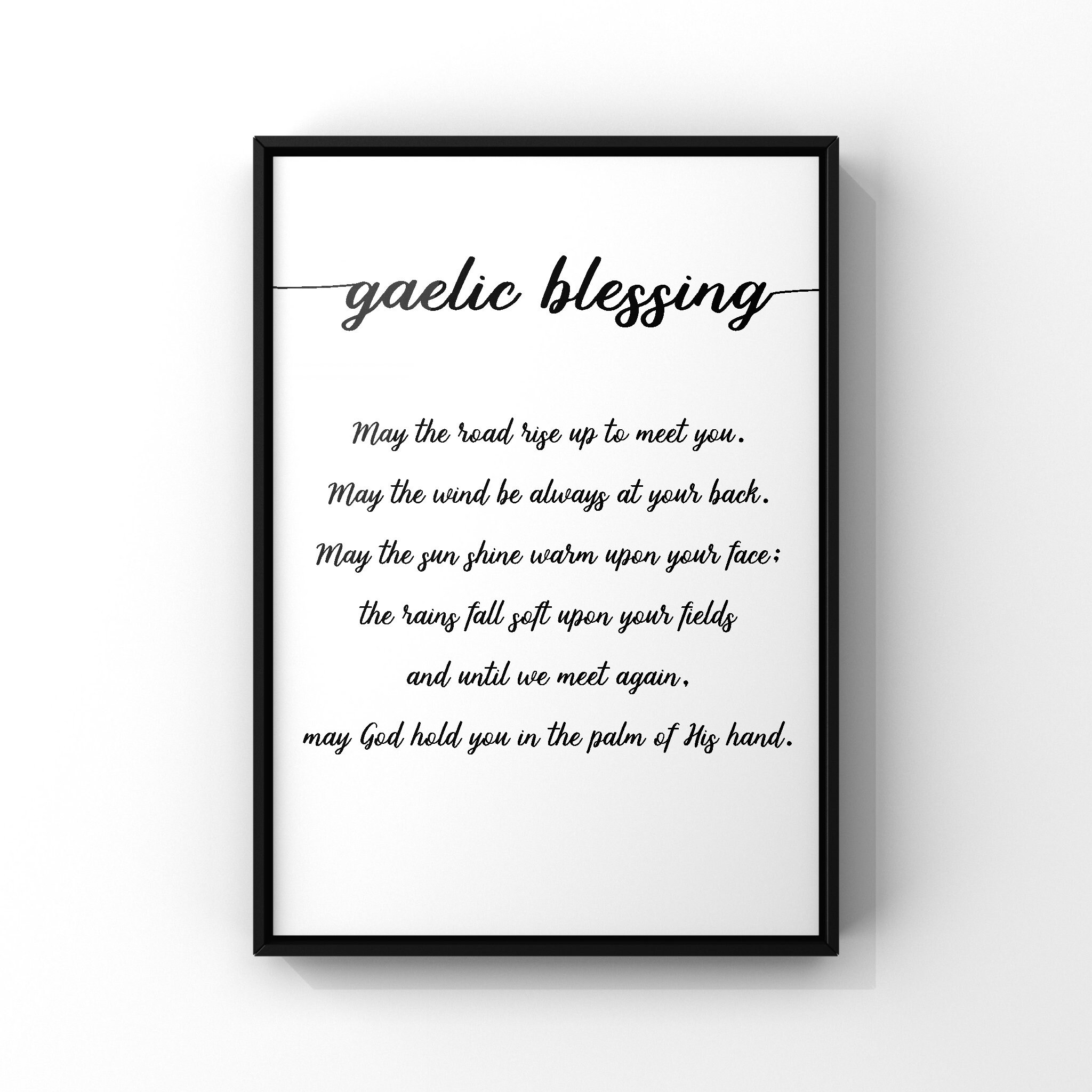 Gaelic Blessing Poem in Script Font Traditional Irish Etsy