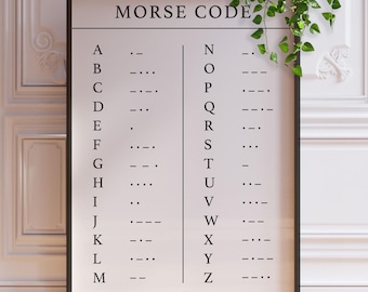 Morse Code Alphabet Chart Print - Sailing Signal Wall Decor