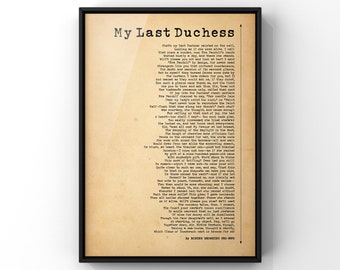 My Last Duchess Poem by Robert Browning Poster Print | Minimalist Style Poem | Antique Paper Poem | Classic Literature | PRINTED