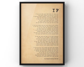 IF Rudyard Kipling | If Poem | Rudyard Kipling Poem | You'll Be A Man My Son Print | Gift For Son On His Wedding Day | Wall Art | PRINTED