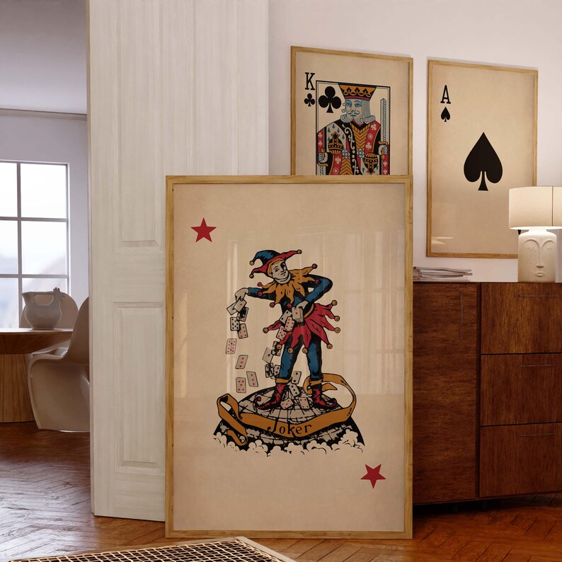 Queen Of Hearts Poster Print - Vintage Picture Playing Cards, Card Deck Heart Art, Queen Wall Decor, Framed or Unframed image 8