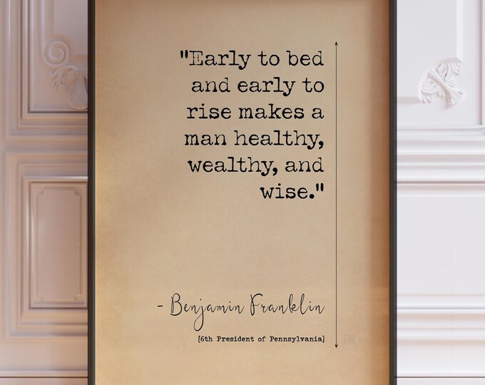 Benjamin Franklin Quote Print - Habits of Success Typography Wall Art