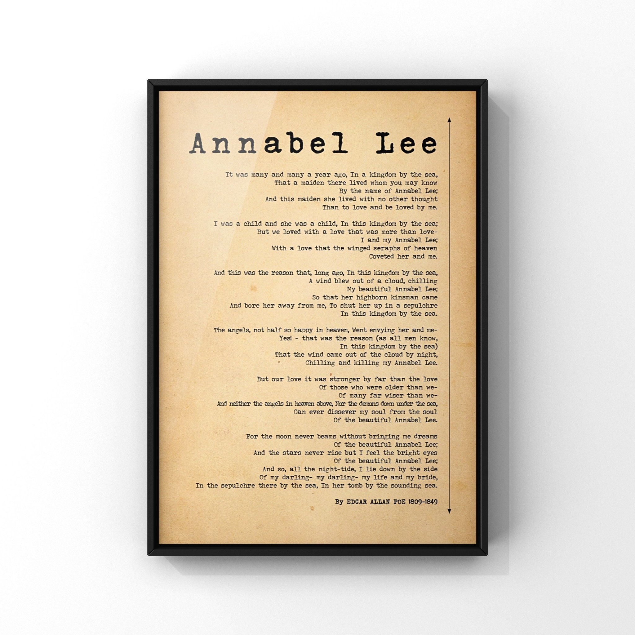 Annabel Lee by Edgar Allan Poe Poster Print Minimalist Poem Etsy