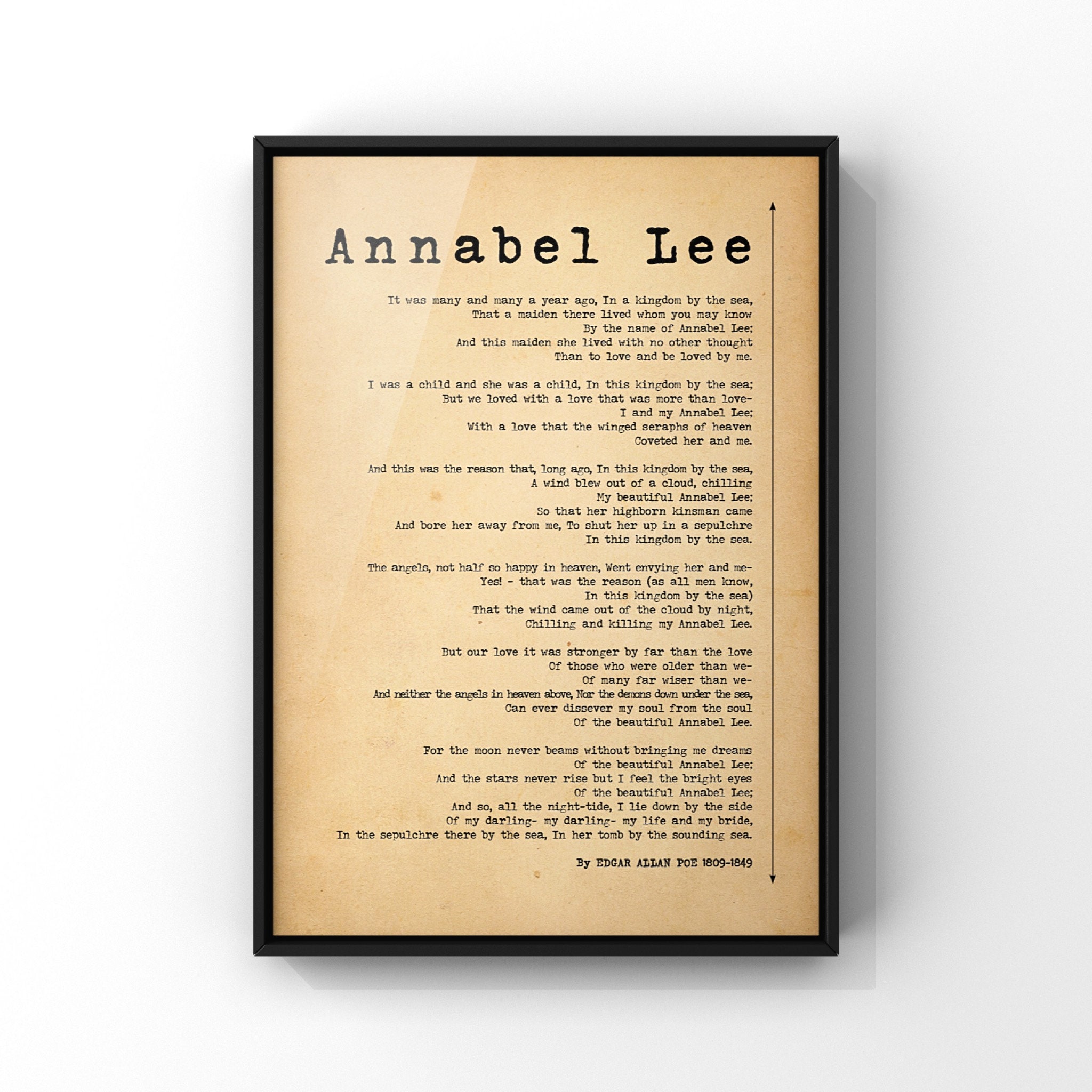 Annabel Lee by Edgar Allan Poe Poster Print Minimalist Poem - Etsy Hong Kong