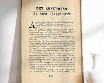 The Awakening Book Page Print - Classic Kate Chopin Novel Art