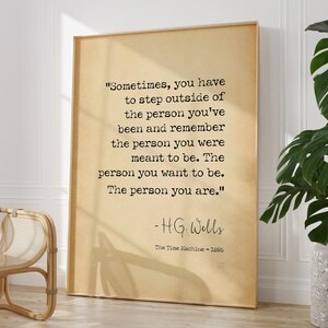 HG Wells The Time Machine Quote Print (Inspirational Typography Art) image 2