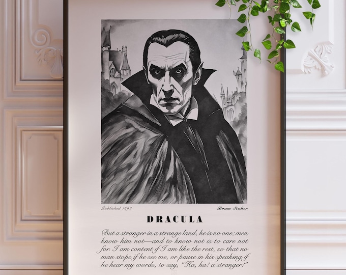 Count Dracula Print - Gothic Book Quote Wall Art