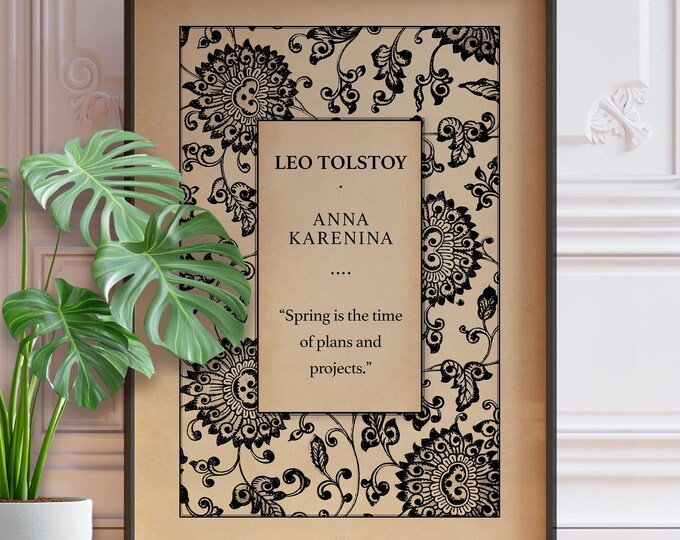 Anna Karenina Quote Print - Tolstoy Literary Art, Feminine Book Decor