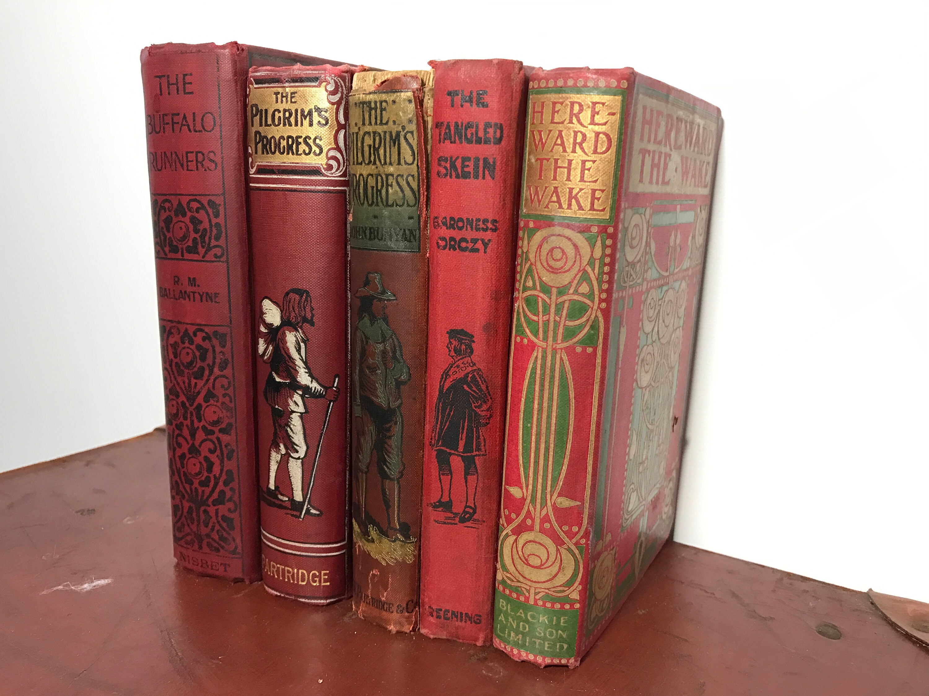 Red Decorative Books Antique Books Junk Journal Books Red Books Decoration Red Books Interior Design Library Decor