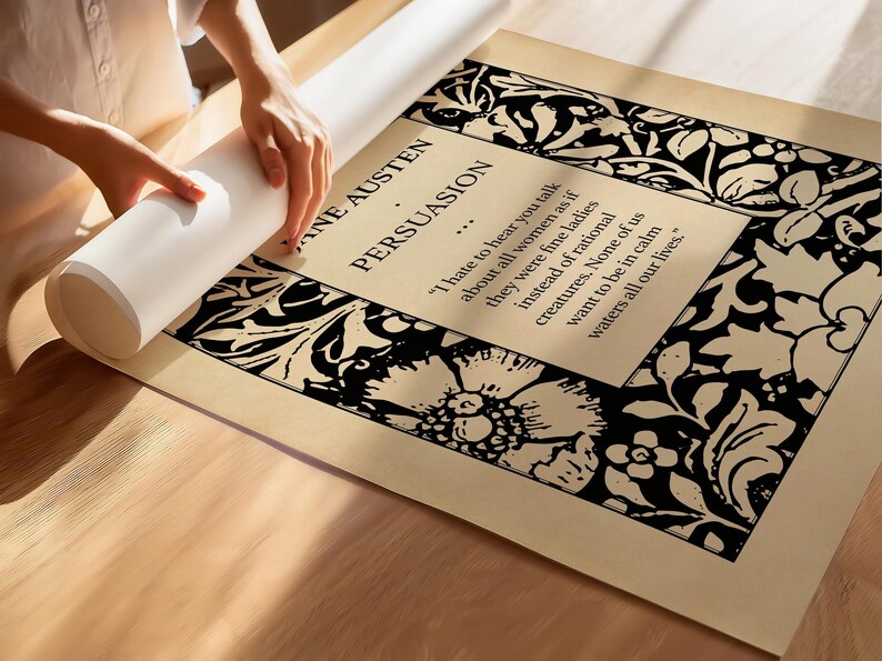 Persuasion Quote Print – Classic Jane Austen Poster, Rational creatures, Feminist Women's Literary Wall Art Decor, Framed or Unframed image 3