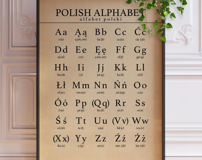 Polish ABC Wall Art - Classroom or Office Decor, Framed or Unframed Poster Print