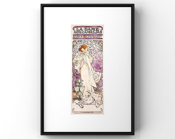 La Dame Aux Camelias Print - Sarah Bernhardt, Alphonse Mucha Art Nouveau