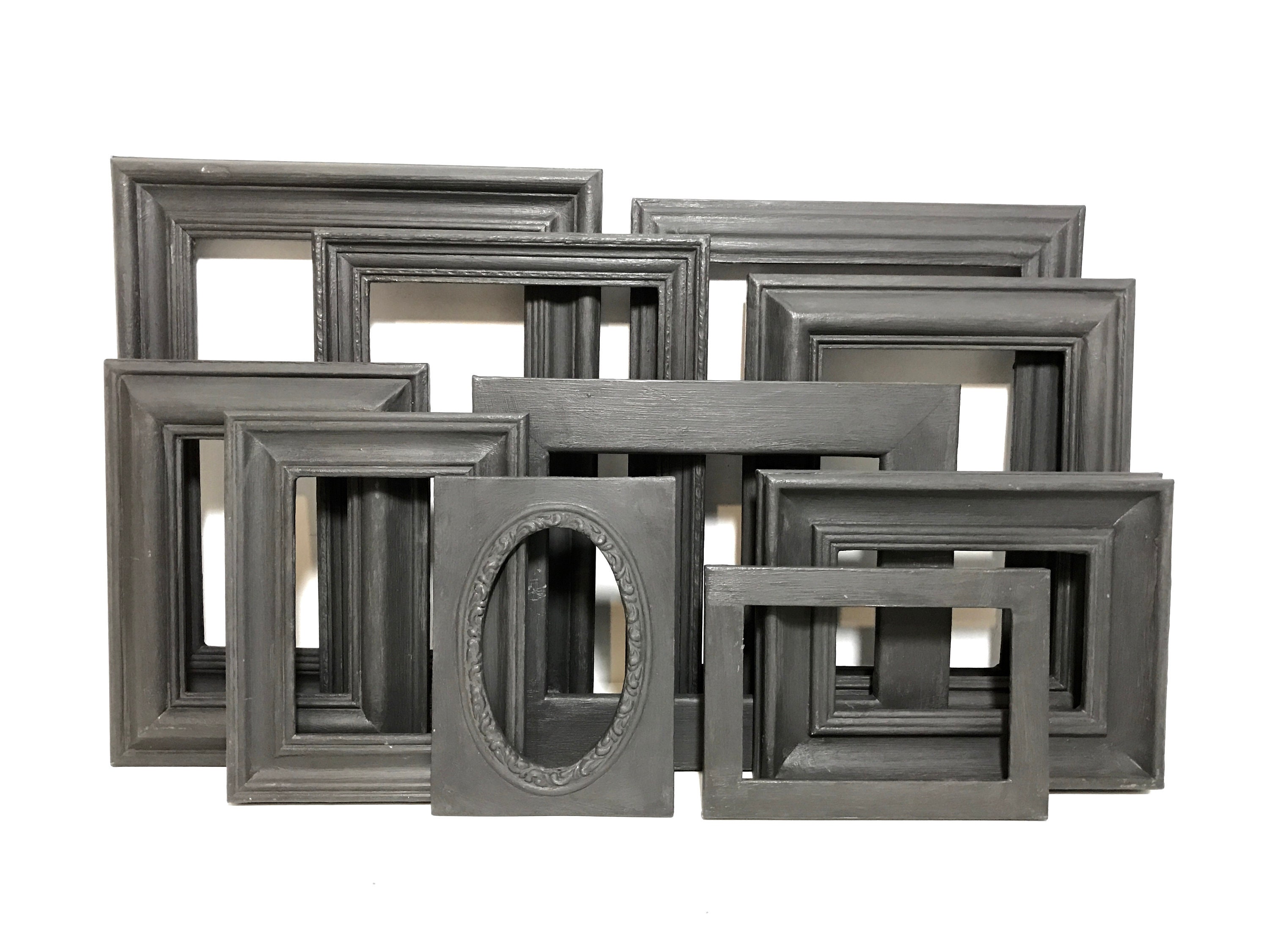 Painted Ornate Frames In Black Set Of Shabby Vintage Assorted Black Gothic Frame Set Gallery Photo