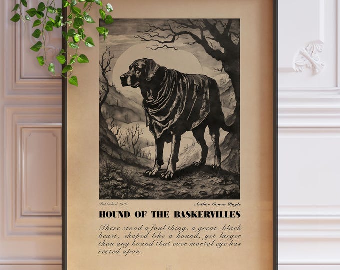 Hound of the Baskervilles Quote Print - Sherlock Holmes Literary Art, Framed or Unframed Options